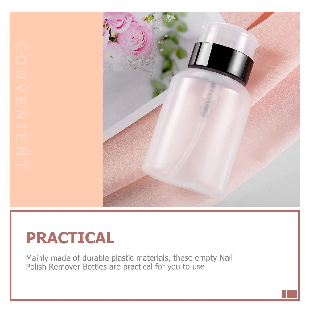 ขวดน้ำยาล้างเล็บ 4 ชิ้น ขนาด 250 มล. คอขวดสีดำ แบบกด ขวดพลาสติกเปล่า สำหรับเดินทาง ใช้สำหรับเจลทำเล็บและโลชั่น