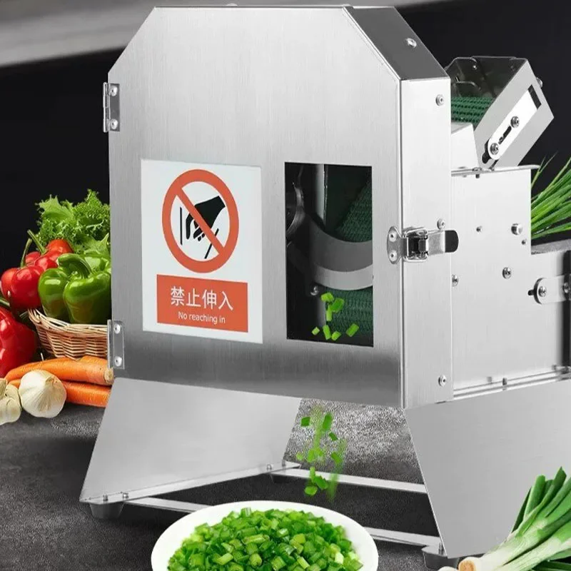 Electric Vegetable Cutter Stainless Steel Commercial Onion Slicer Carrot Chili Segment Cutting Machine Adjustable Thickness