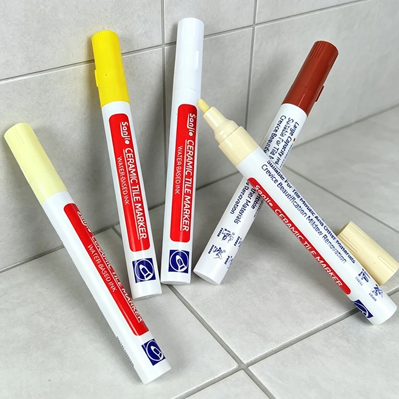 3pcs Waterproof Tile Marker Grout Pen Wall Seam Pen Bathroom Wall Floor Decontamination Seam Repair Pens Anti-mildew Waterproof