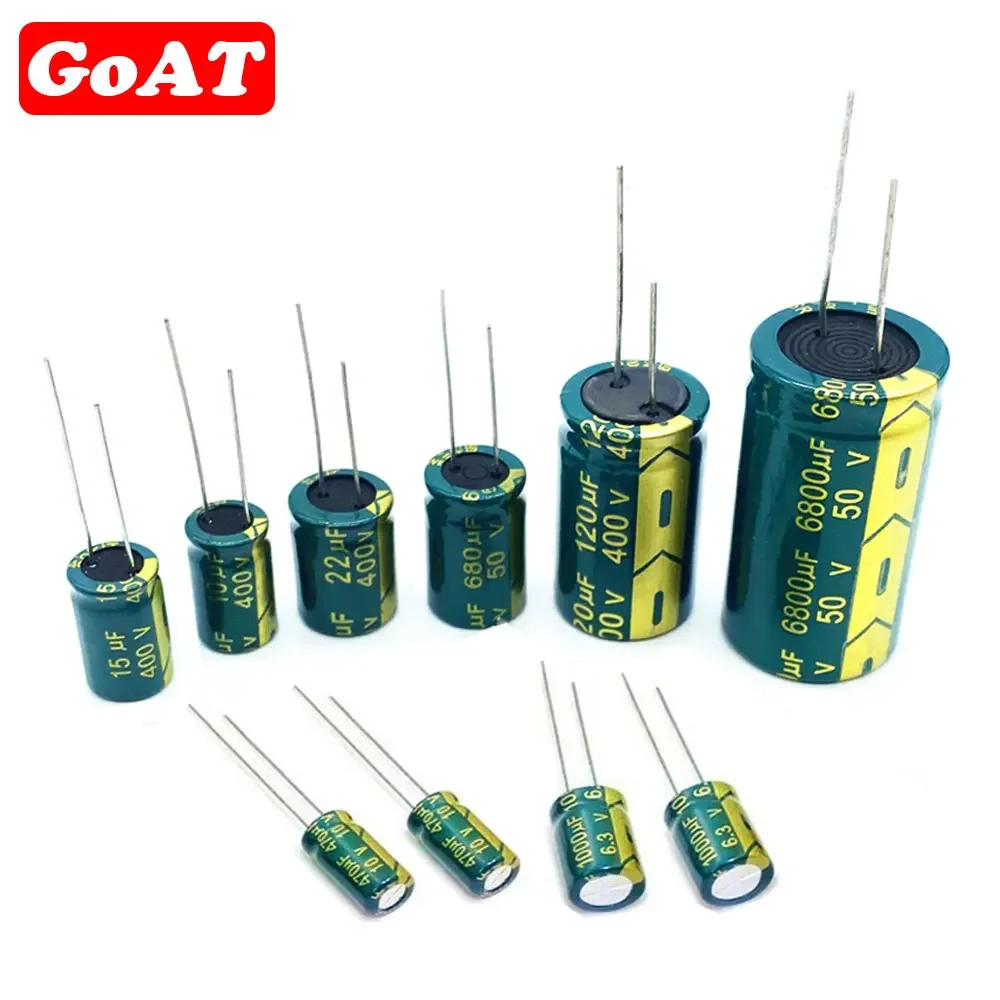 Aluminum Electrolytic Capacitor 6.3V 10V 16V 25V 63V 100V 400V High Frequency Low ESR 47UF 330UF 470UF 1000UF 2200UF 20% 2-100pc