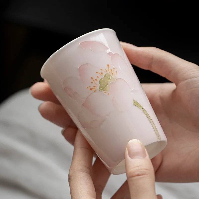 Hand Painted Twelve Flower Goddesses Lotus Ceramic Mini Master Cup Handcrafted Tasting Cup Household Tea Room Holiday Decor Gift