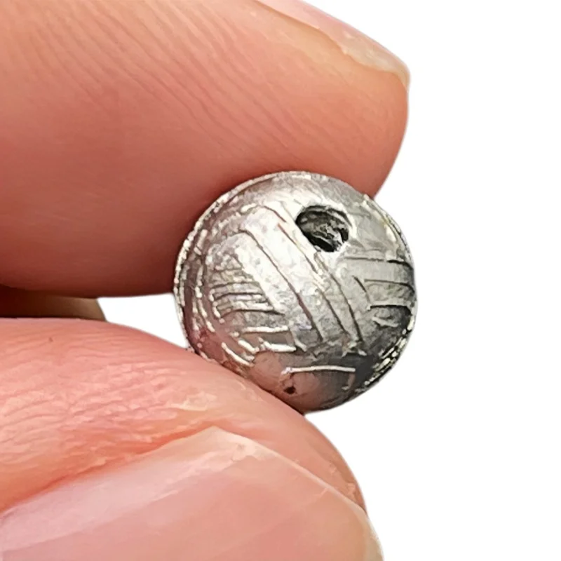 Muonionalusta Meteorite Mini Round Bead Natural Iron Meteorite Space Rock Loose Bead Jewelry Making Collectible Gift