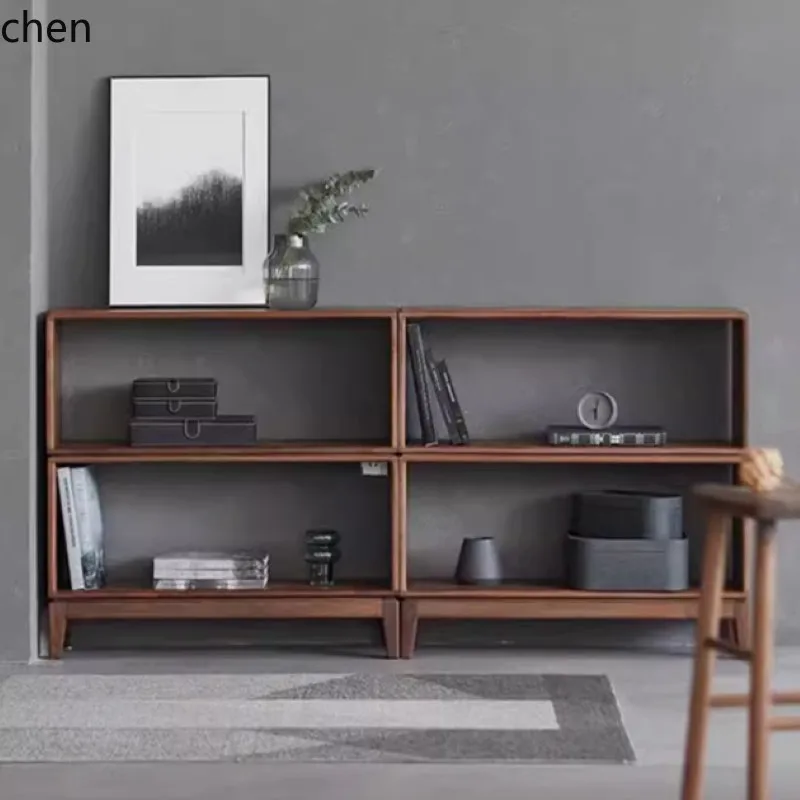 

HXL solid wood lattice cabinet floor storage bookshelf simple storage bay window storage bookcase