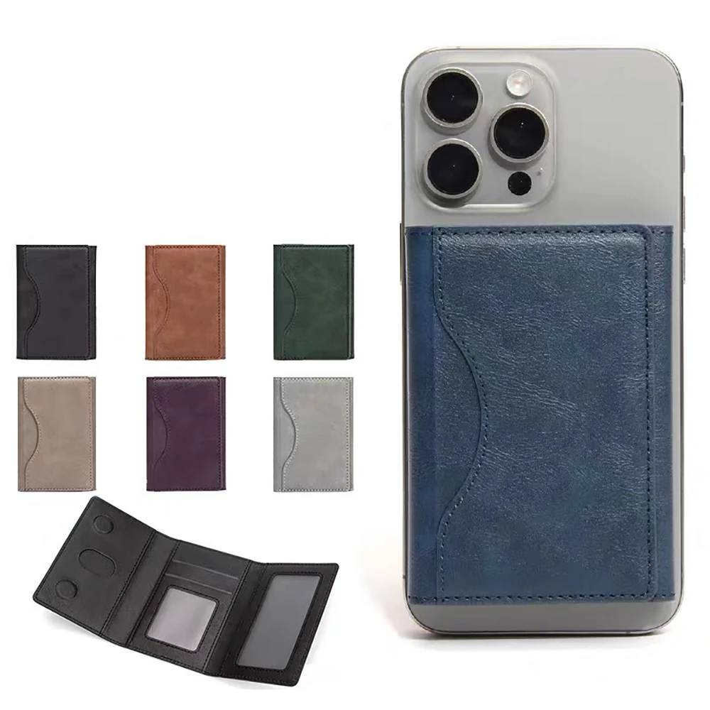 

Leather Wallet Case Card Pocket Cover For iPhone 16 15 14 13 12 Pro Max Samsung Xiaomi Magnetic Folding Phone Wallet Card Holder
