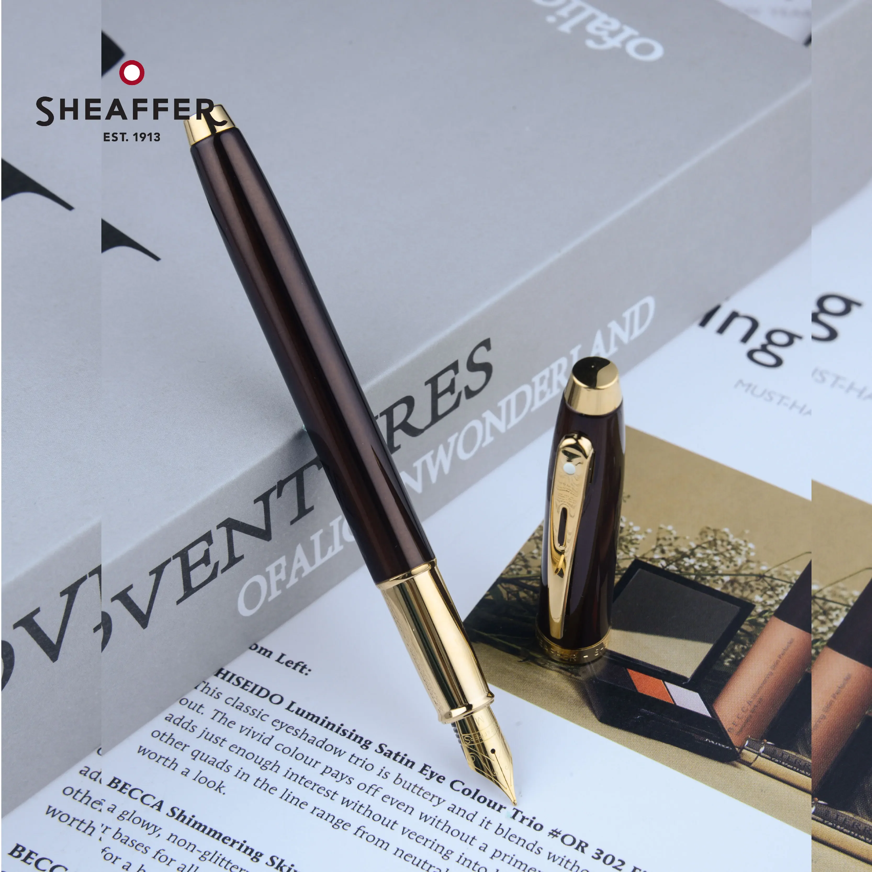 Original Sheaffer Limited Edition 100 Series Rose Gold PVD Gold/Silver Clip Fountain Pen Business Student Stationery Writing Gif