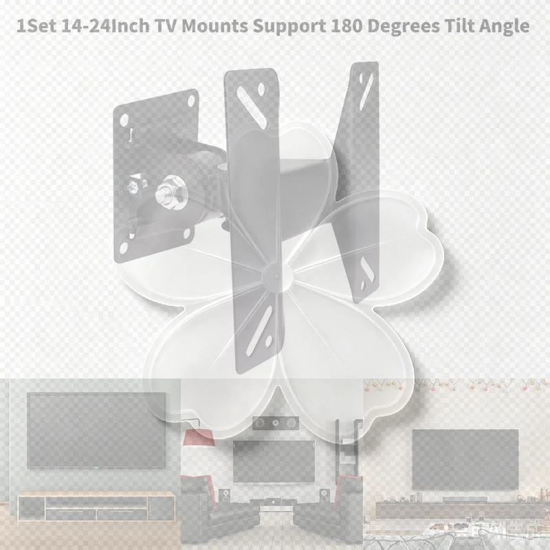 1Set 14-24Inch TV Mounts LCD L - Flat Panel Mount Tilt 评论和价格