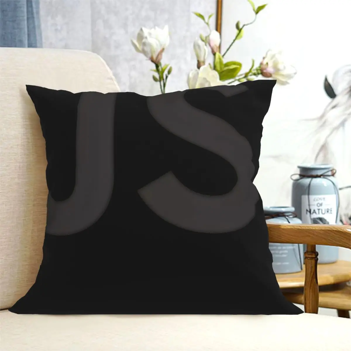 Javascript 2 Cushion Pillow Cover Bedroom Zipper Cushion Cover Pillow Cover Home Decoration Customizable