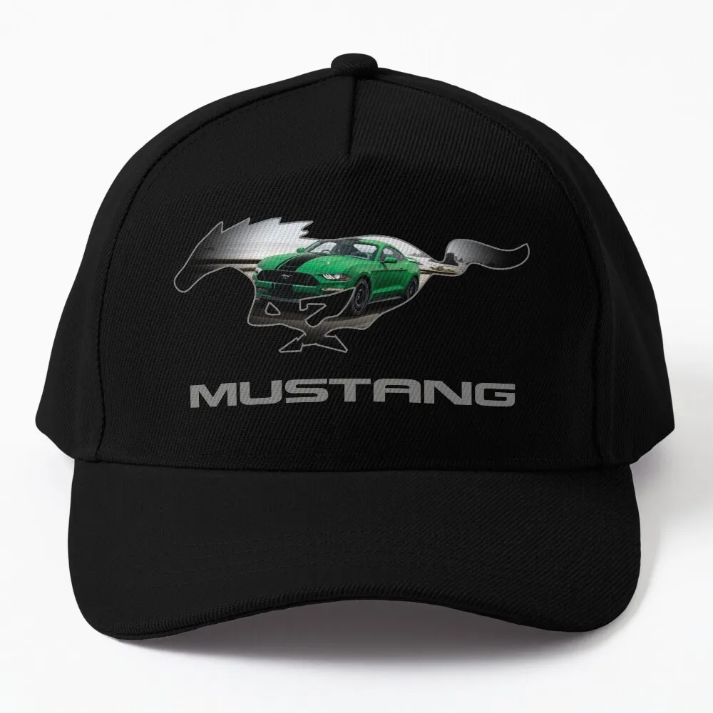 

Ford Mustang GT Logo Emblem Design (Green on Black) Baseball Cap Military Cap Man Brand Man Caps Women Hat Men'S