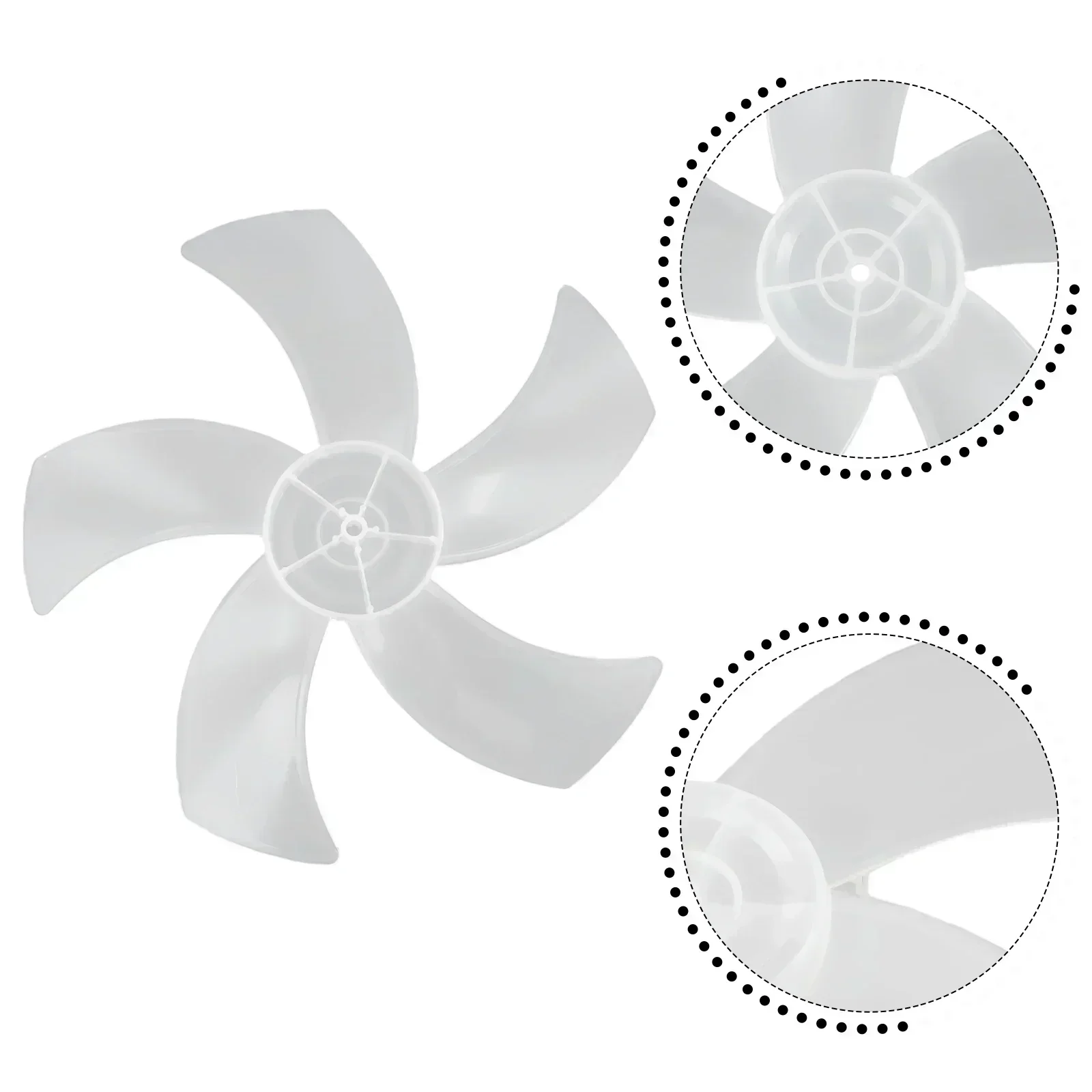 16 Inch Household Plastic Fan Blade 5 Leaves With Nut Cover For Pedestal Impellor With Nut Cover Stand/Table Fanner Accessories