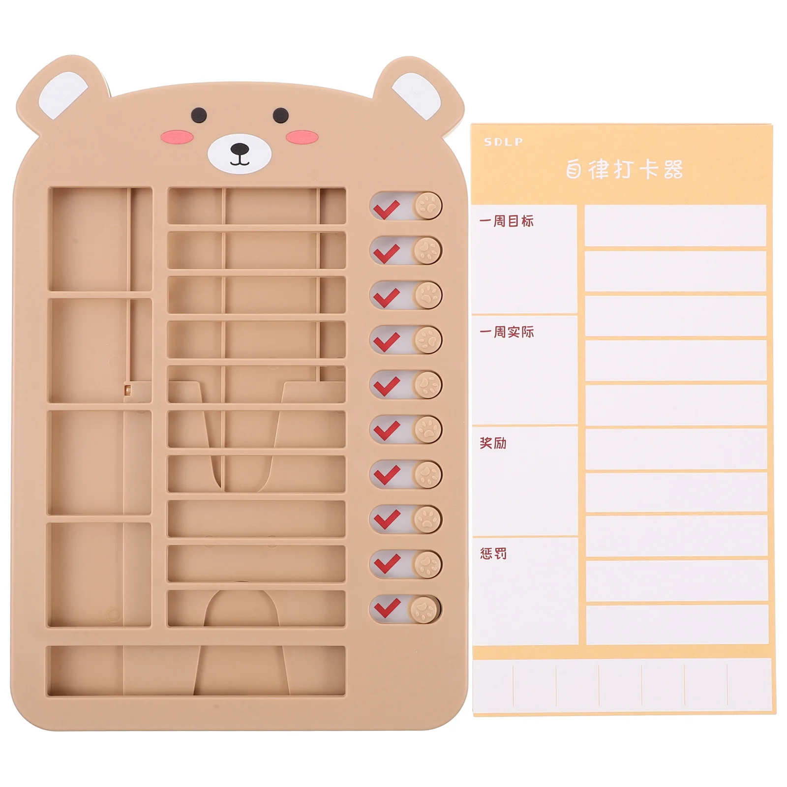 1 مجموعة مخطط المهام DIY تذكير المحمولة مخطط المهام المنزلية نظام السلوك المكافآت الإيجابية للقيام وسادة قائمة الوسادة