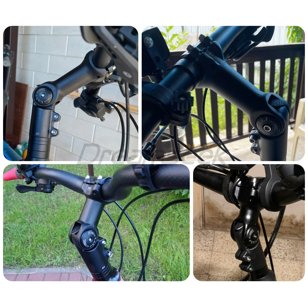 Bike Adjustable Stem MTB Mountain Road Bicycle 25.4 / 31.8mm Handlebar Front Fork Riser 60-100mm 90-180 Degree Aluminum Alloy