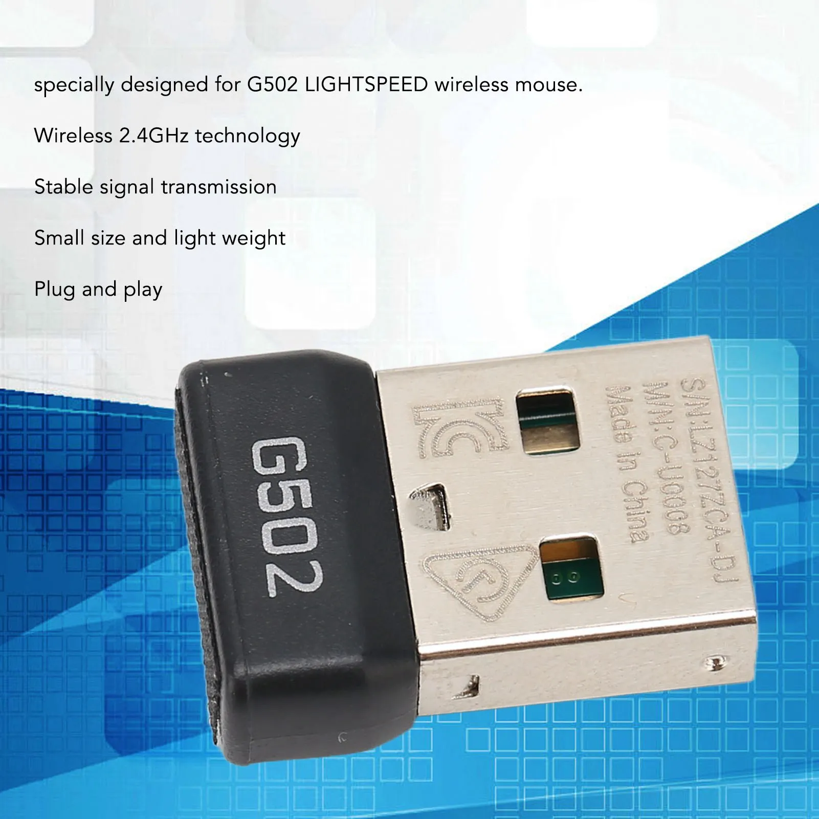 

USB Receiver USB Receiver 2.4GHz Wireless Stable Small Portable ABS Metal Mouse Adapter for G502 LIGHTSPEED Mouse