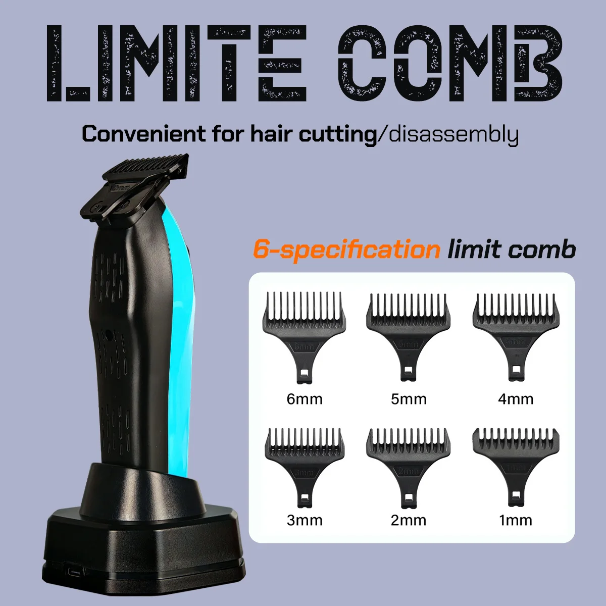 Professioneller Friseursalon-Haarschneider BRD-339, 6500–7500 U/min, formende Haarschneidemaschine für Männer, Bartschneidewerkzeug, lila Rasierer