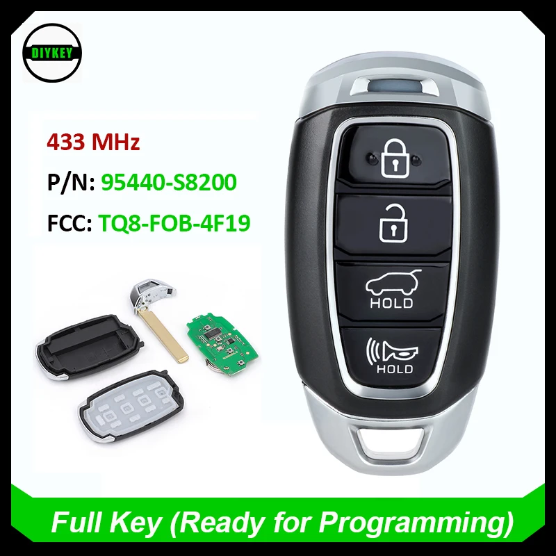 

Ключ дистанционного управления DIYKEY 95440-S8200, 4 кнопки, 433 МГц, для Hyundai Palisade 2019 2020 FCC