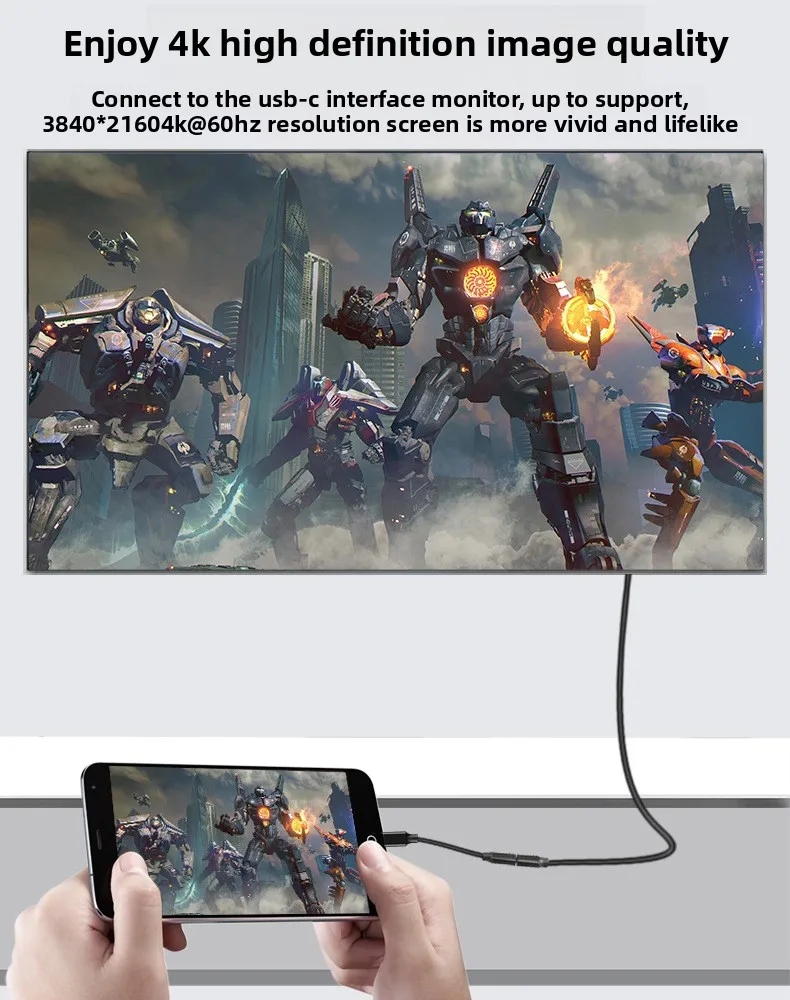 Typ-C-Verlängerungskabel, USB 3.2 20 Gbit/s-Adapterkabel, Display für Computer-Festplatten, 4K-Projektionskabel