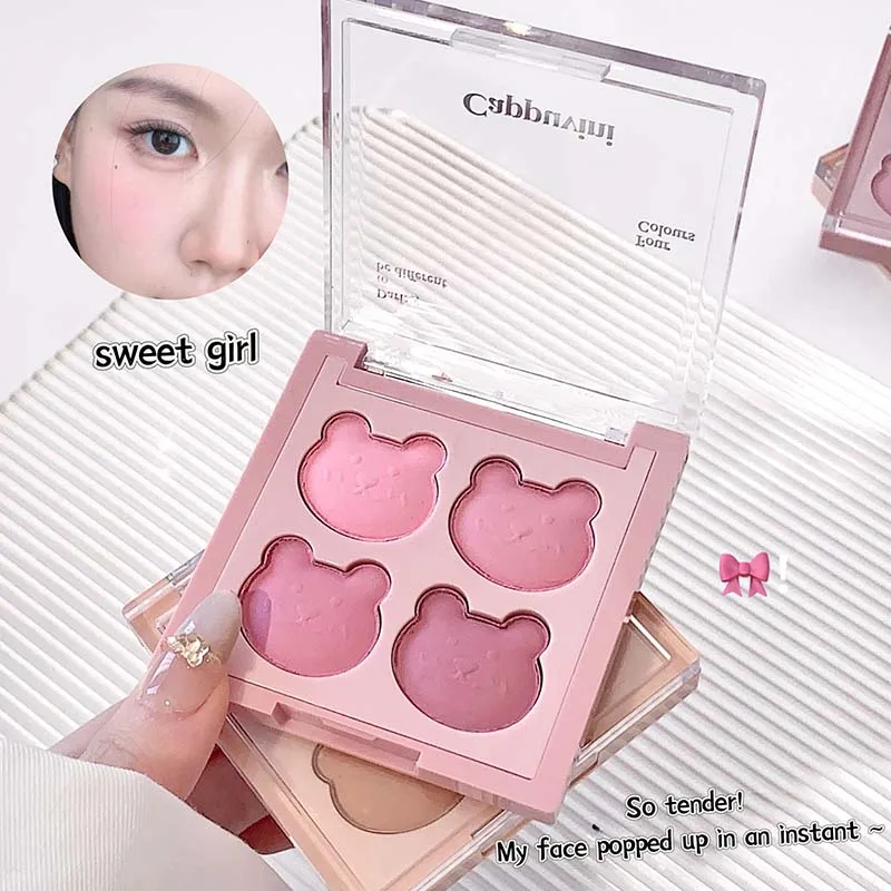 Cappuvini Bear Dream Blush quatre couleurs boue vitalité maquillage naturel Rouge Blush cosmétiques