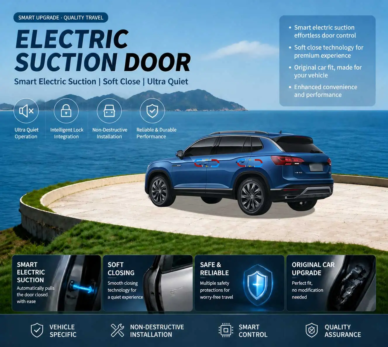 Car Specific Car Modification Auto Suction Soft Close Door Modification Parts & Accessories For Volkswagen VW Tayron 5N 2018-22