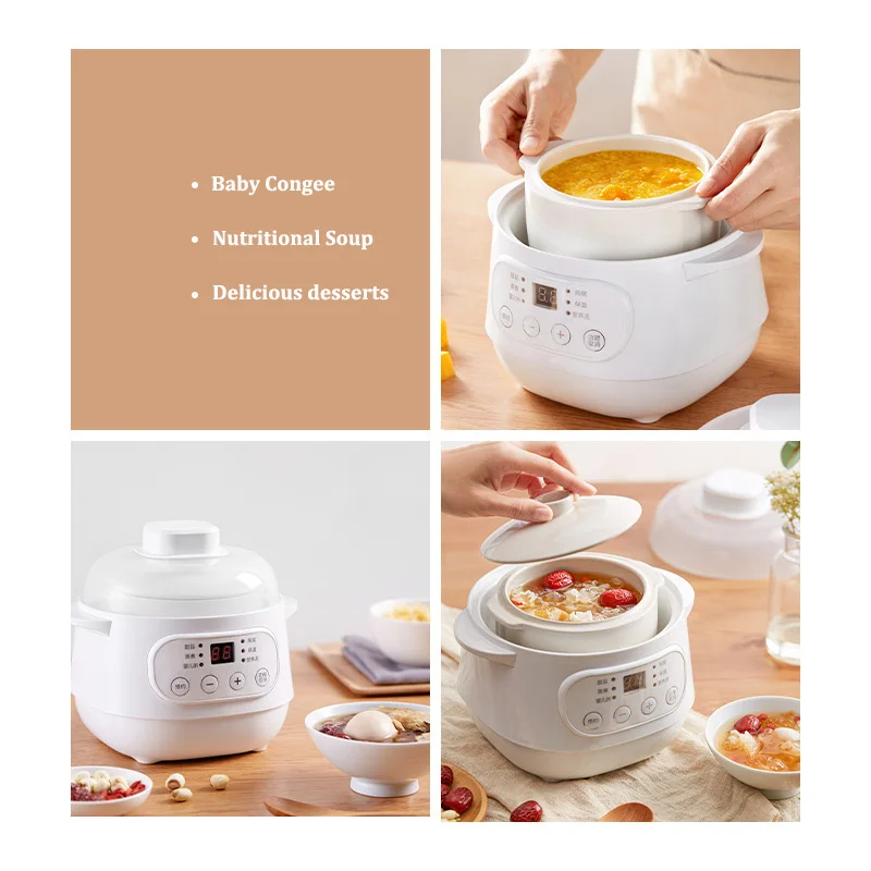 Olayks Intelligenter Mini-Elektro-Eintopf, gesunder Topf, multifunktionaler Topf, Slow Cooker, Brei, Babynahrung, Nährsuppe, 220 V