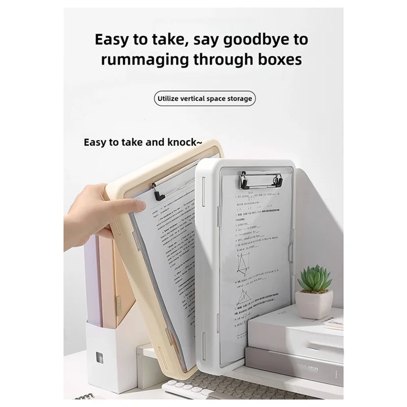 AT93-A4 Multi-Function Document Organizer For Students Office Work Portfolio Storage Exam Folder With Clip Test Holder