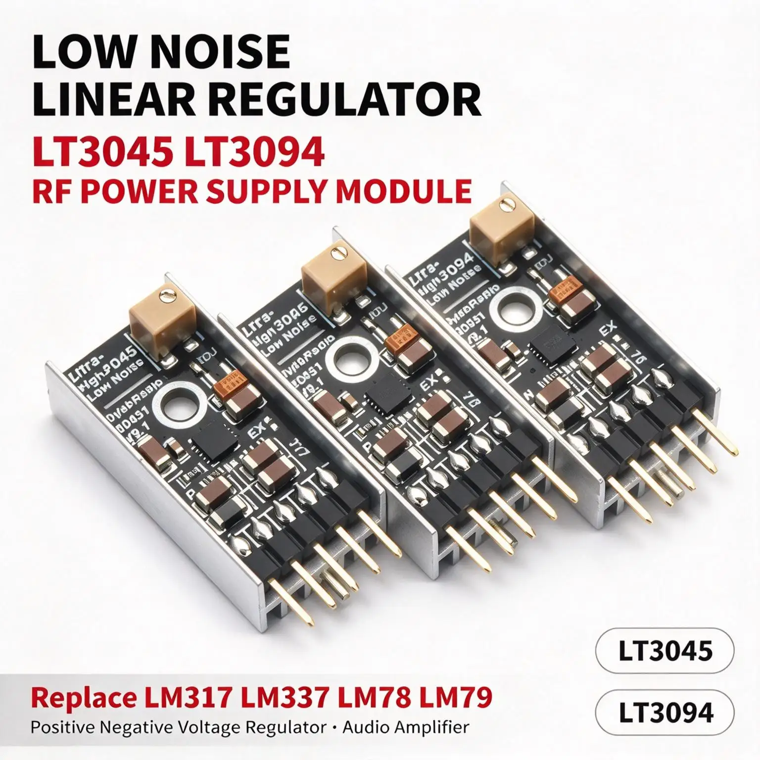 DYKB LT3045 LT3094 Low Noise Linear Regulator Module 5V Adjustable 500mA Replace LM317 LM337 79xx for HiFi Audio DAC Preamp RF