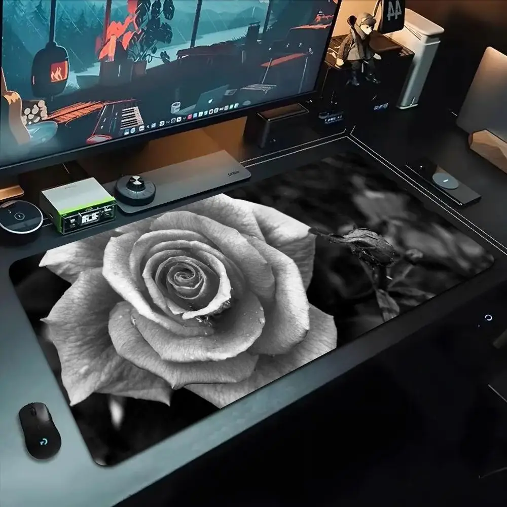 

Коврик для мыши Black Rose 500X1000 мм, большой игровой коврик для мыши XL, резиновый коврик для клавиатуры Otaku, коврик для ноутбука, настольный коврик