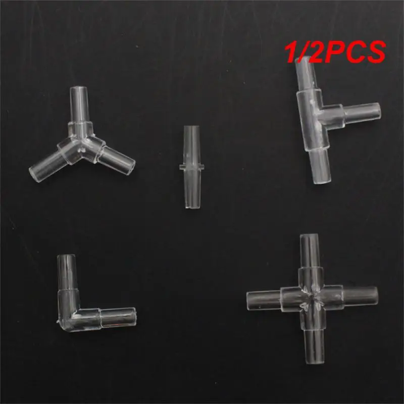 1/2PCS 5mm Aquarium Fish Tank Water Pipe Fittings Air Pump Hose Distributor Splitters Elbow Tee Transparent Acrylic Connectors