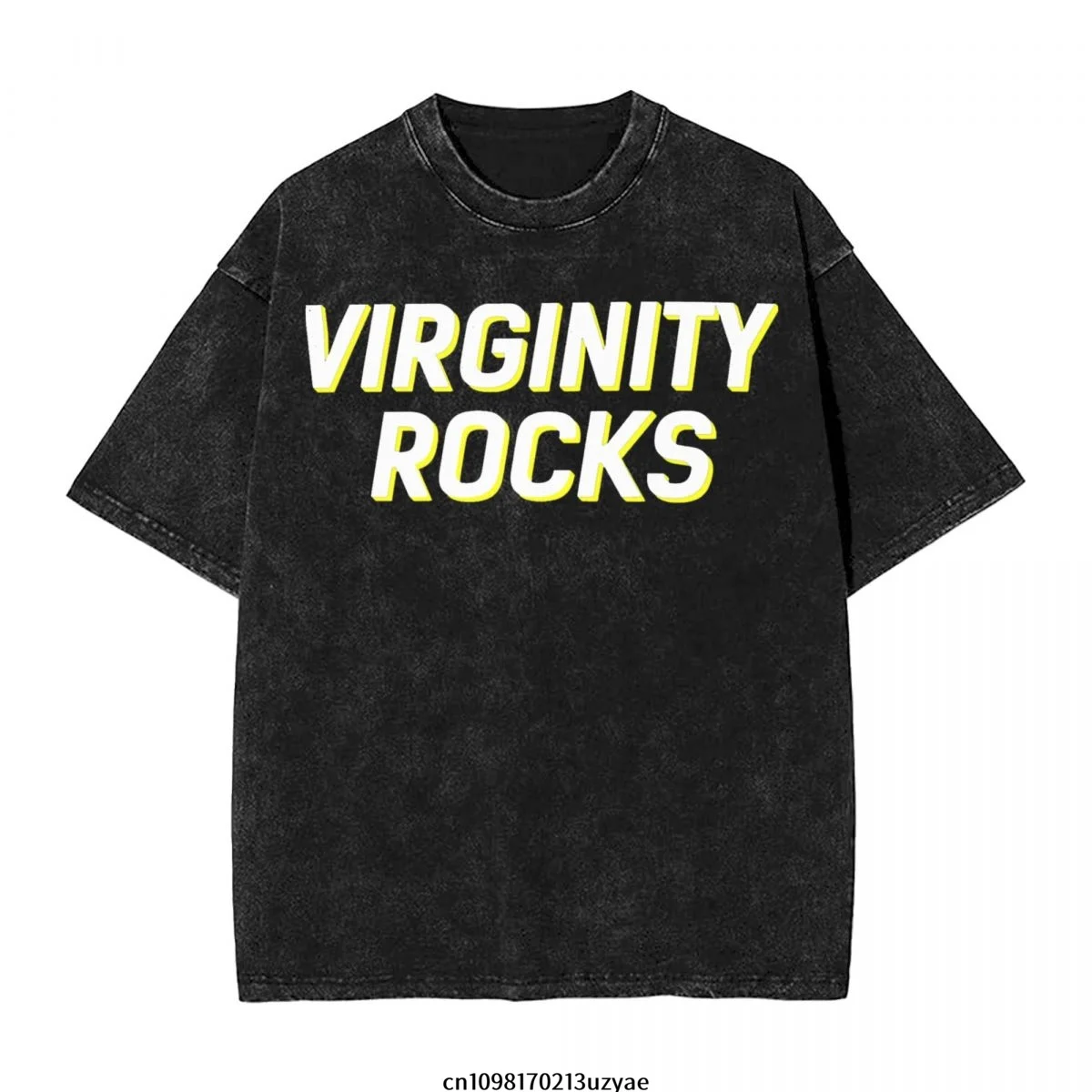

Мужская винтажная хлопковая футболка с коротким рукавом Virginity Rocks, летняя футболка в стиле хип-хоп