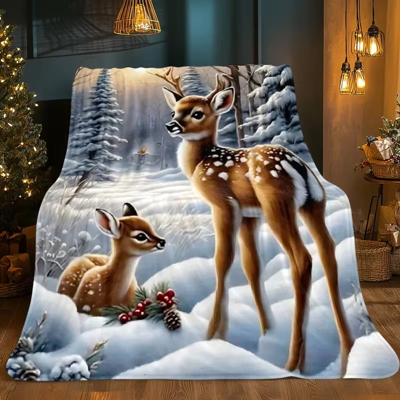 Uroczy zimowy koc z króliczkie – Christmas Throw Blanket recenzja i cena