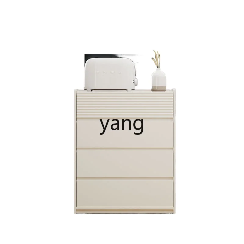 

TGF cream wind bucket cabinet storage multi-function ultra-thin bedroom bedside cabinet