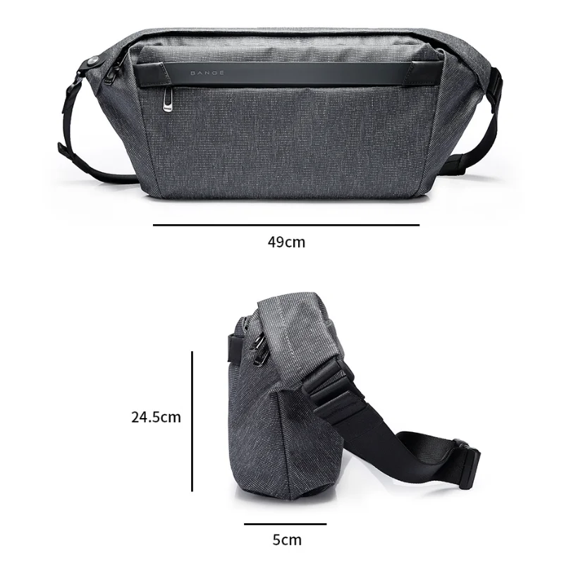 Chikage bolsa crossbody masculina de ombro único, tendência da moda, bolsa de peito à prova d'água, grande capacidade, leve, unissex, portátil