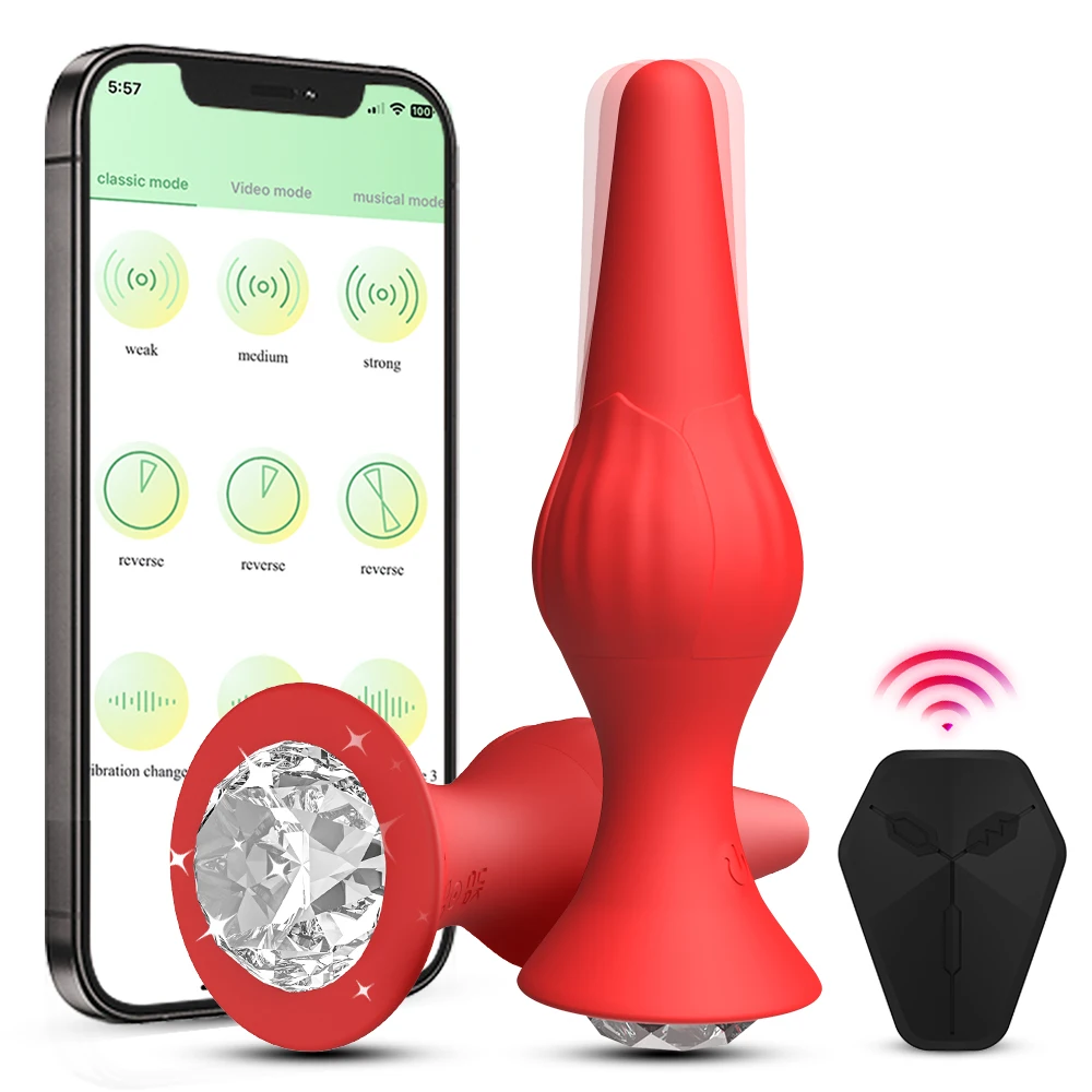 وردة ماسية شرجي التوصيل هزاز App لاسلكي للتحكم عن بعد اختراق الشرج الكبار مثير لعبة الجنس juguداعي Sexuales للرجال والنساء