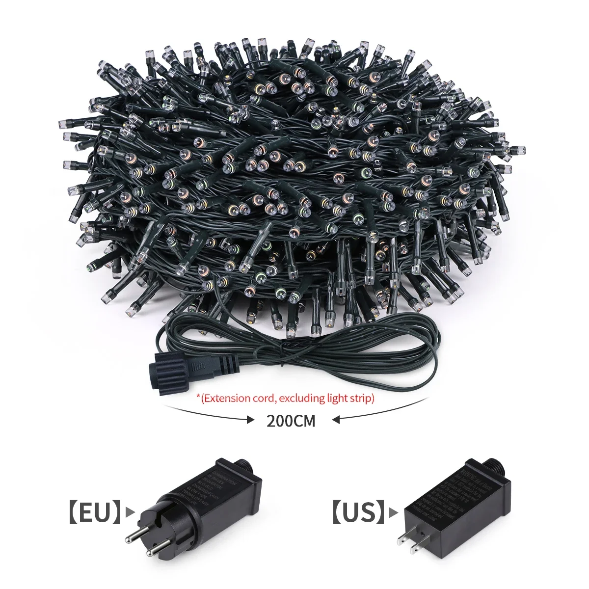 8 طرق زينة عيد الميلاد LED سلسلة أضواء الجنية اللون الاتحاد الأوروبي الولايات المتحدة مقاوم للماء لحديقة منزل الحديقة ساحة الزفاف مهرجان الديكور