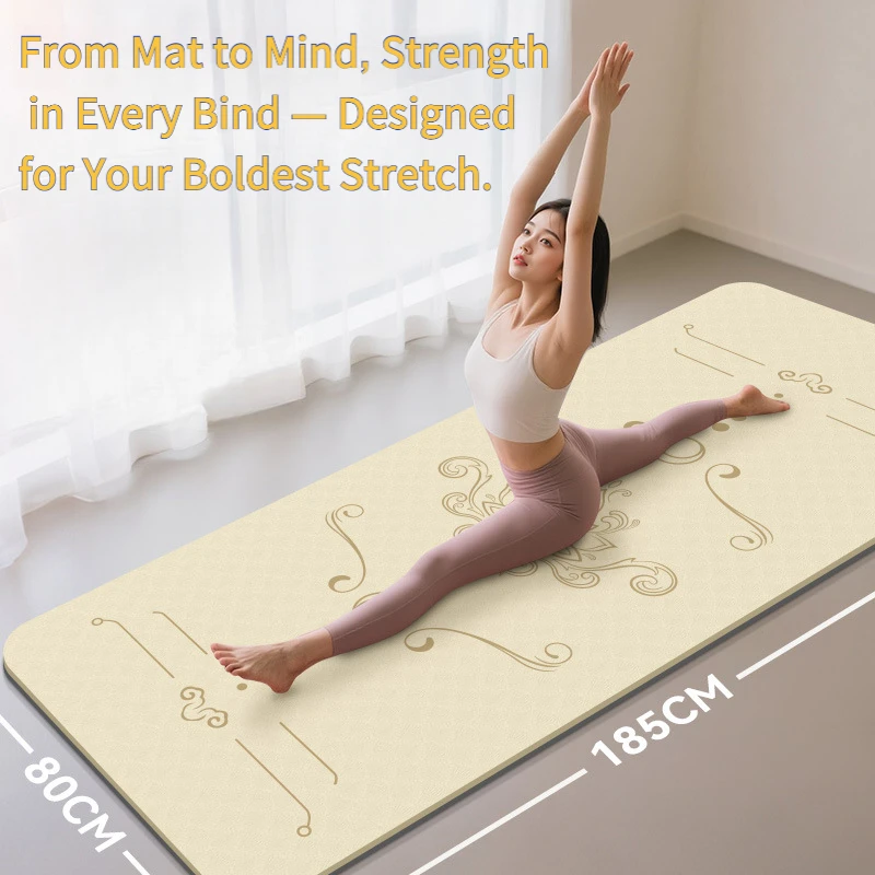 

185x90Centimeter Widened and Thickened Yoga Mat Non-Slip Shockproof Suitable for Home Gym Pilates Jump Rope Dance Exercise