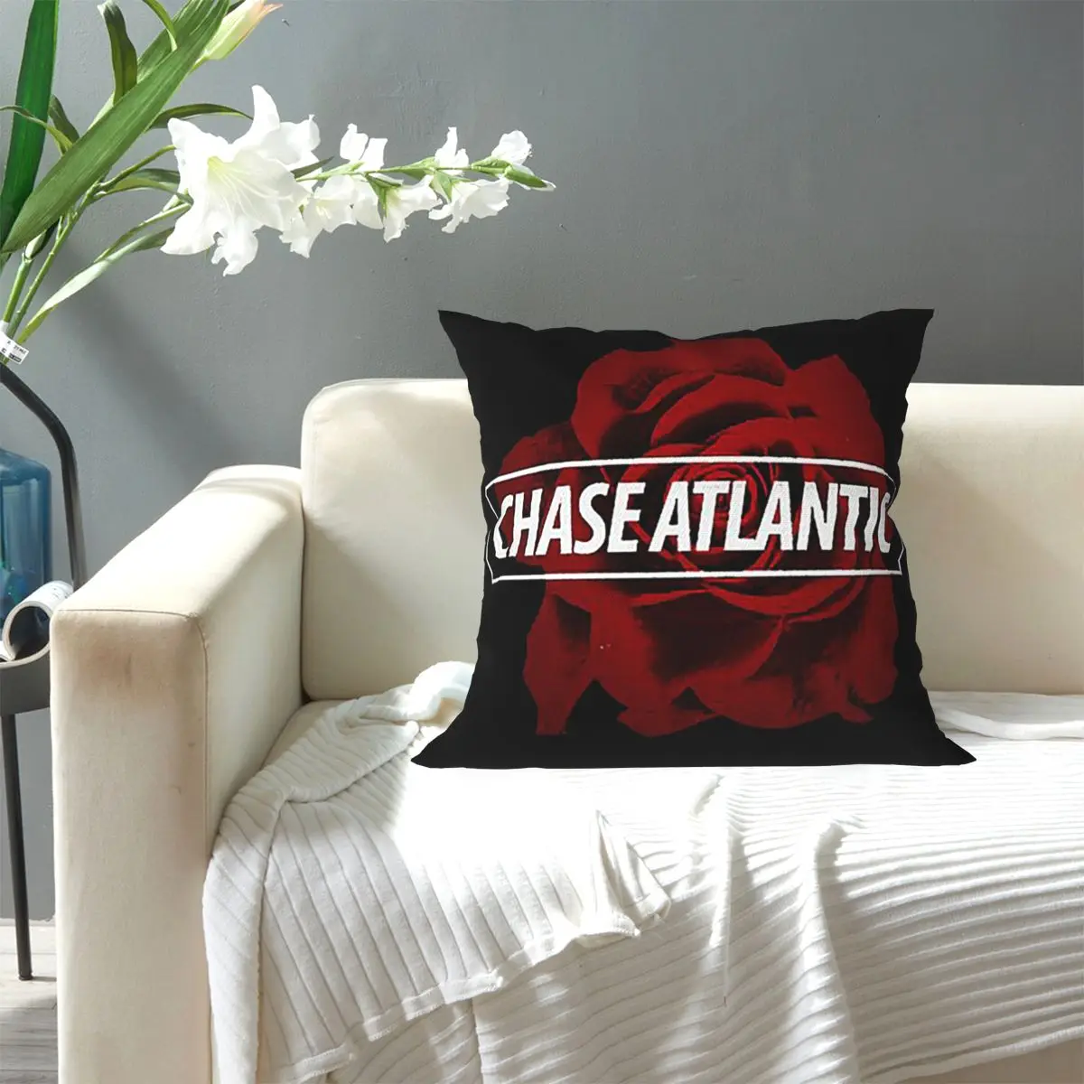 Chase Atlantic Rose Logo Square Pillowcase Pillow Cover Cushion Zip Decorative Comfort Throw Pillow for Home Car