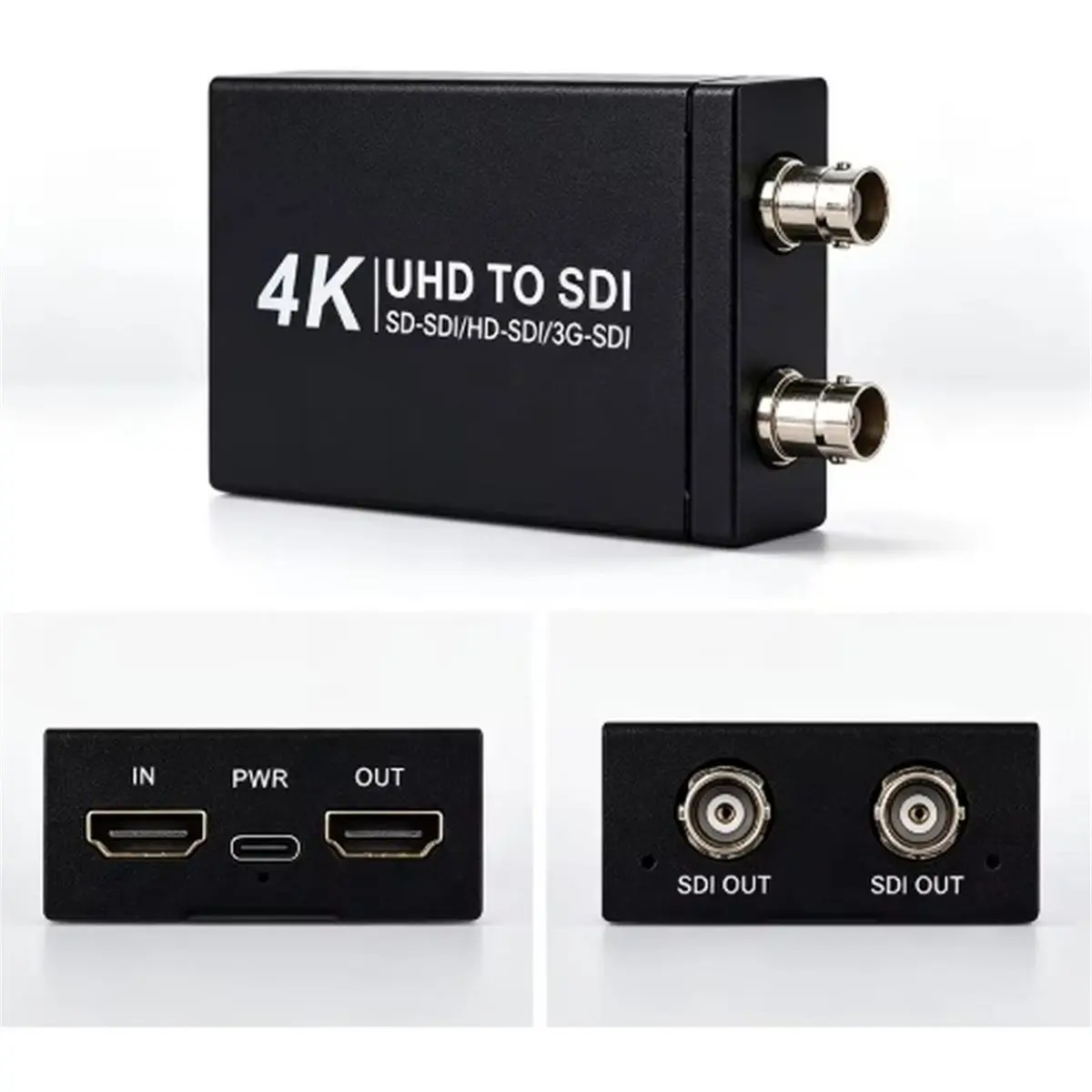 4K UHD -Compatible to SDI Converter Dual BNC SD-SDI HD-SDI 3G-SDI 1080P, Loop-Out for Live Stream Camera EU PLUG