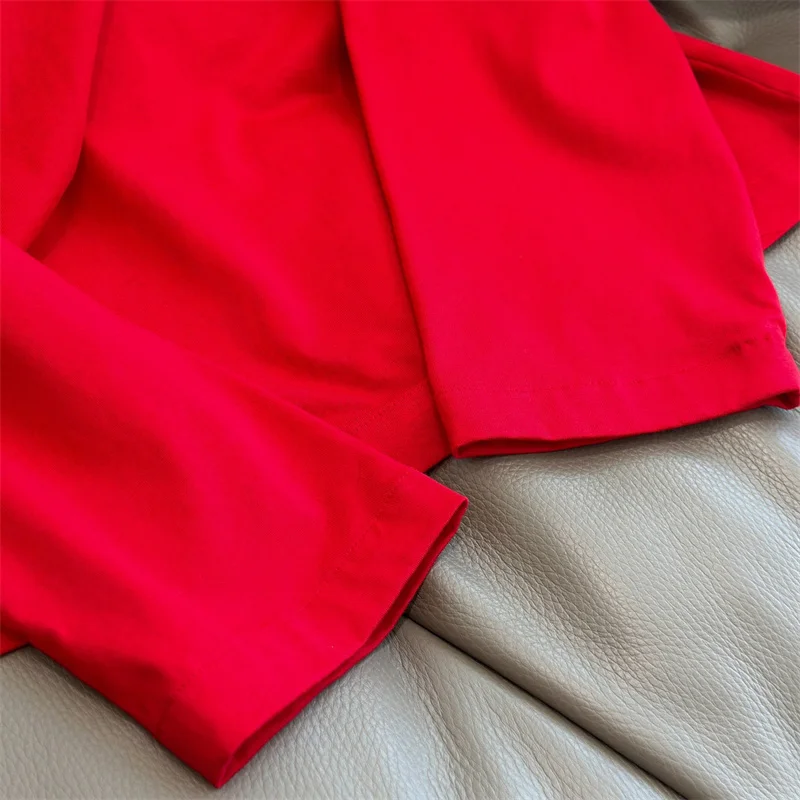 Camiseta para mujer, nueva camiseta elástica ajustada de manga larga para otoño 2025, jersey de algodón puro de alta calidad, Polo, ropa y2k