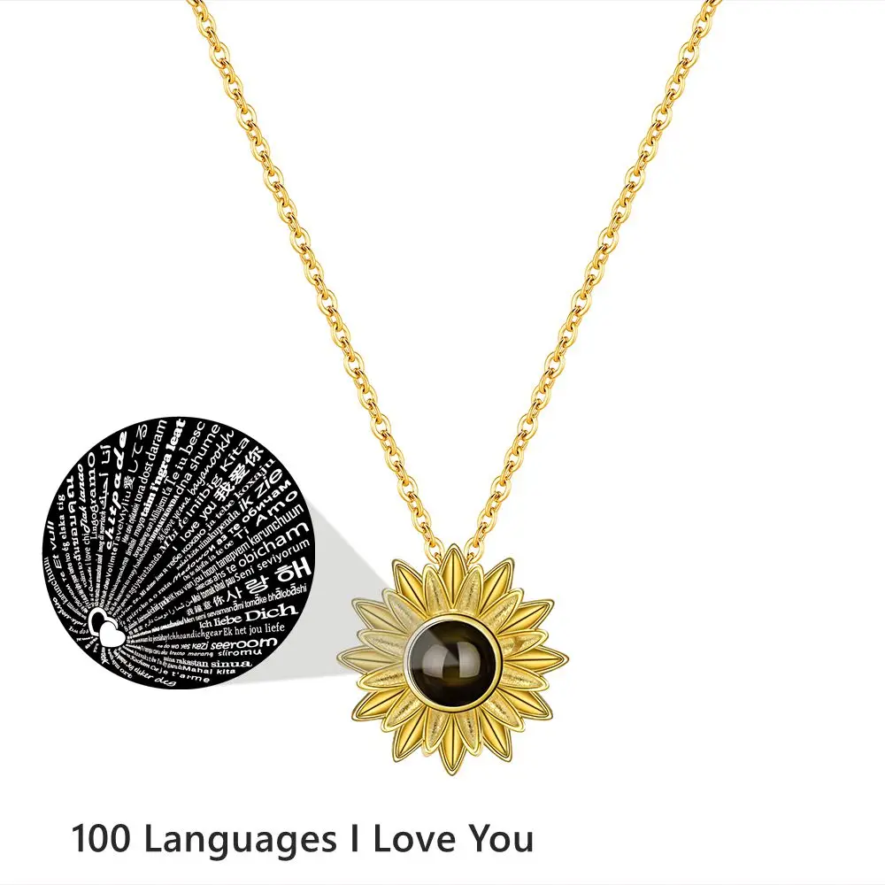 925 Sterling Silver Personalized Custom Photo Necklaces Projection Photo Necklace for Women Jewelry Mother's Day Memorial Gift