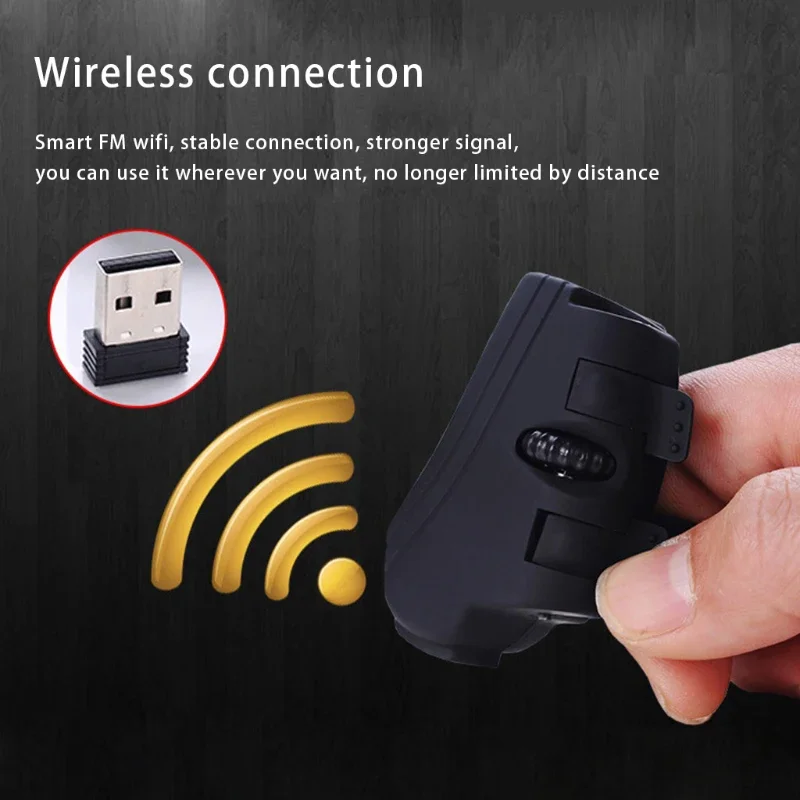 GM306 Finger Wireless 2.4G Bluetooth Mouse USB Optical Rechargeable Finger Ring Office Mouse 16000Dpi for PC Laptop Computer New