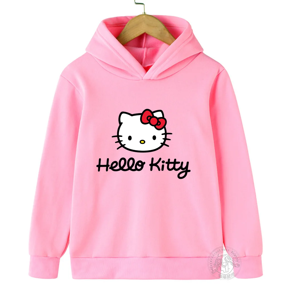 Children's hoodie cartoon printed graffiti cute Kawaii HelloKitty sportswear for boys and girls Spring and autumn daily