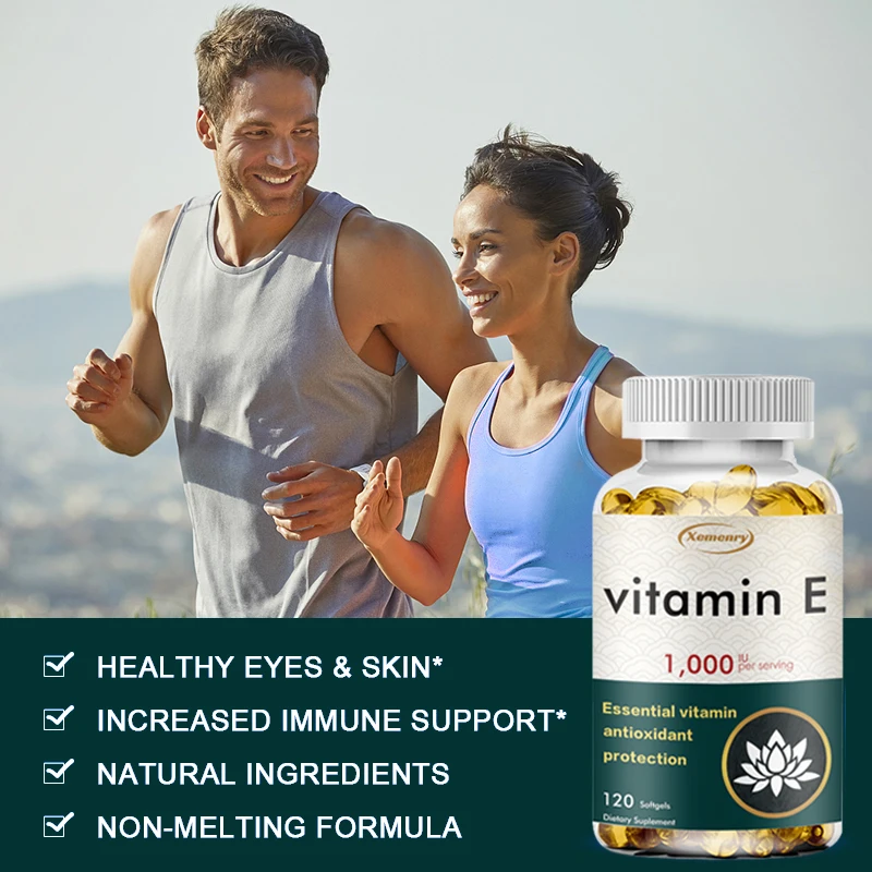 Premium Vitamin E Oil Capsules - Support skin, heart and immune health Highly Absorbable, Vegan, Non-GMO