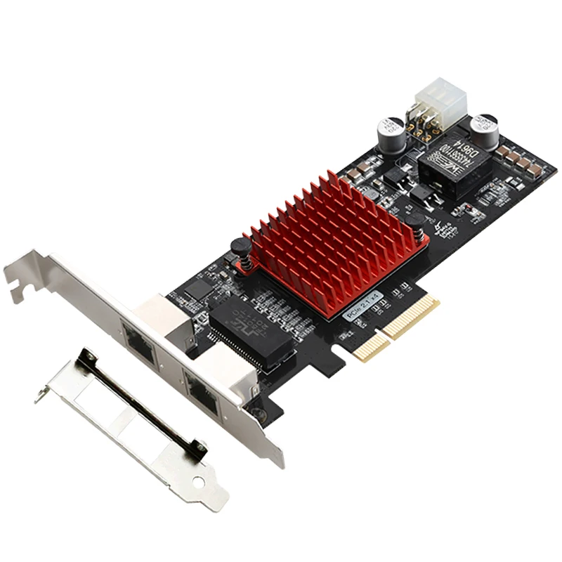 Para Intel I350-T2 puerto dual Gigabit PCI-E X4 NIC para servidor/entrada adaptador Ethernet de 1000Mbps alimentado por POE de 6 pines para Win/Linux