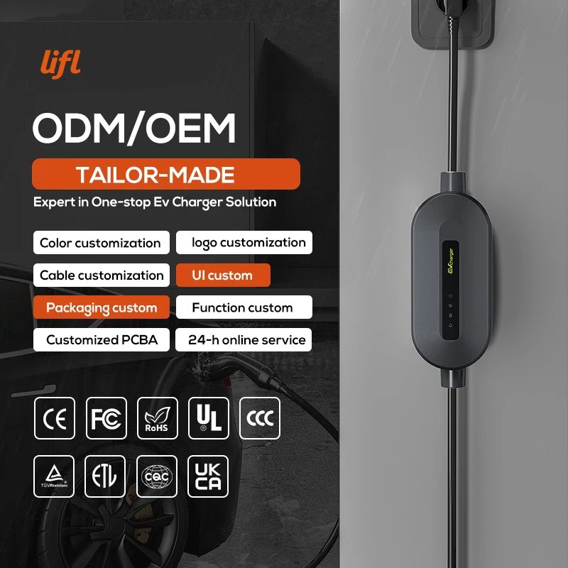 

Портативная проводная зарядная коробка длиной 5 м для электромобиля с задержкой Type2 и кабельной вилкой Портативное решение для зарядки электромобилей