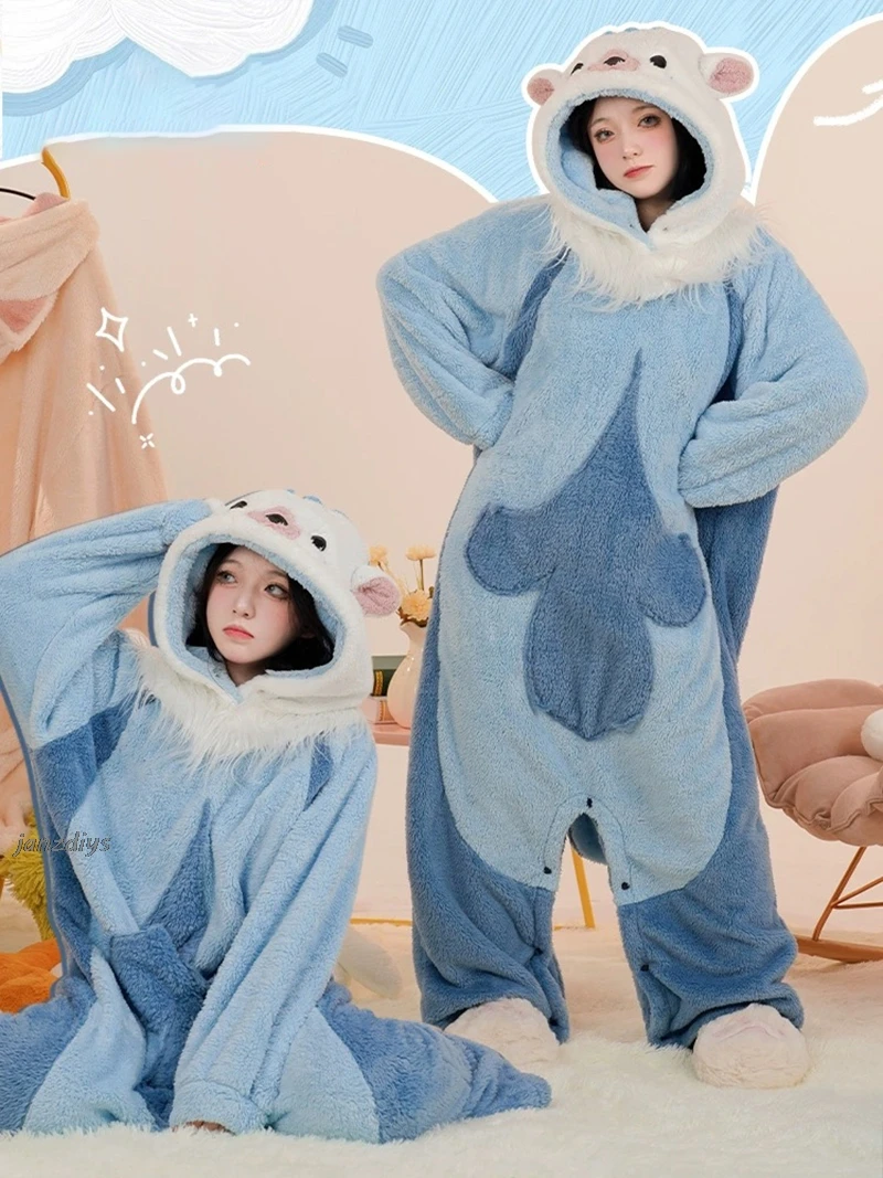 

Game Genshin Impact Sea Otter Nightgown Cosplay Costume Lovely Soft Plush Jumpsuit Pajamas Loungewear Hooded Nightgown