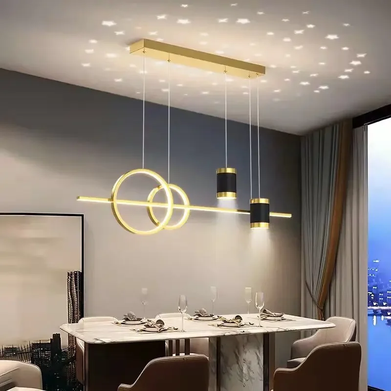 

2023 New XINGX Dining-Room Lamp Starry Sky Dining Chandelier Modern Minimalist Long Dining Room Dining Table Bar Creative Lamps