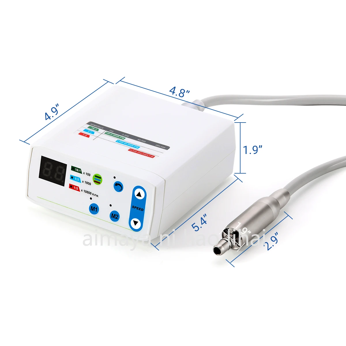 Hot Sale Dental Brushless Micromotor LED Lab Electric Motor for 4 Hole Contra Angle Low Speed Handpiece