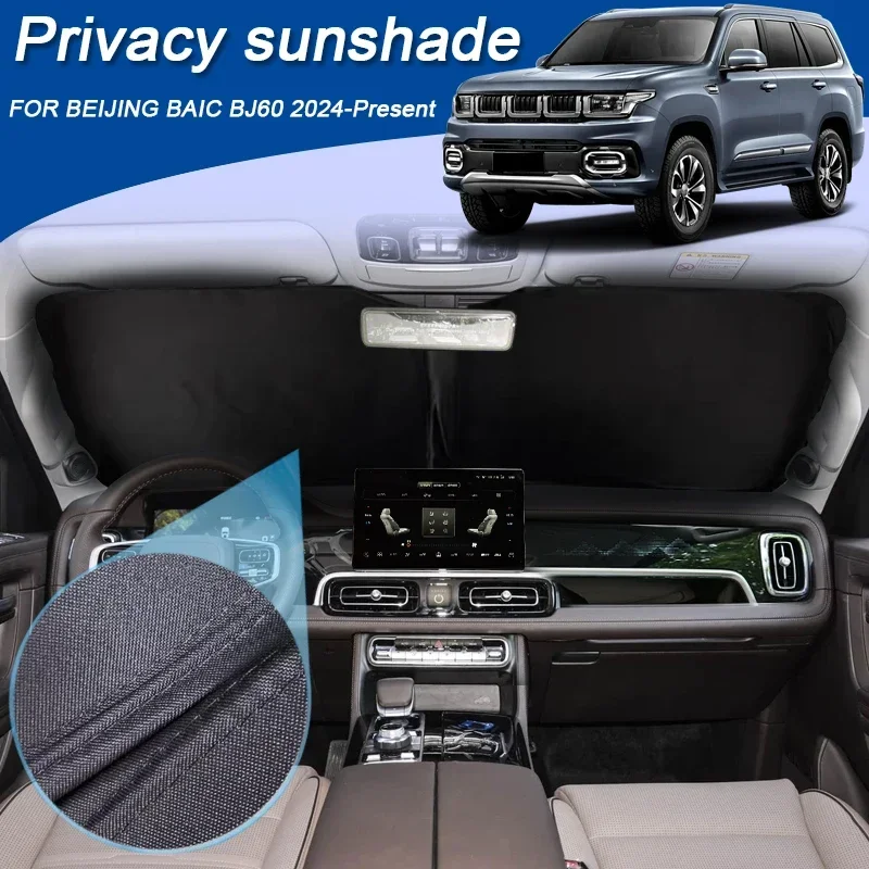 

Car Black Window Privacy Sunshade Auto Anti-UV Heat Insulation Protect Cover Interior Accessory For BEIJING BAIC BJ60 2024-2026