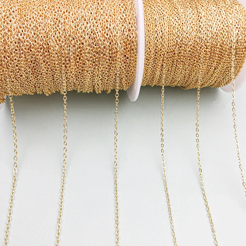 1 Meter Plated Copper Chain O-link Thin Chain Fringed Extension Necklace Bracelet Diy Jewelry Accessories