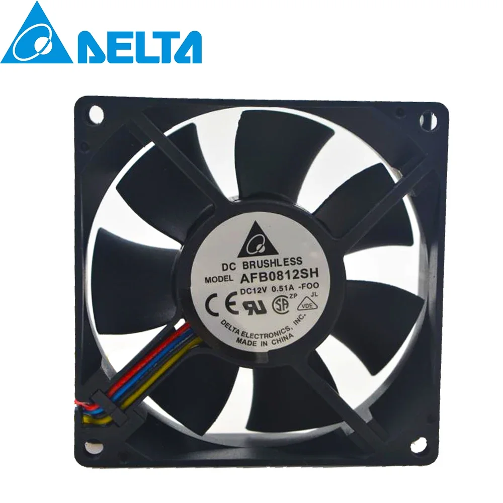 

For Delta AFB0812SH 8025 DC 12V 0.51A high- speed air volume PWM ball bearing fan 8CM 80*80*25 80MM