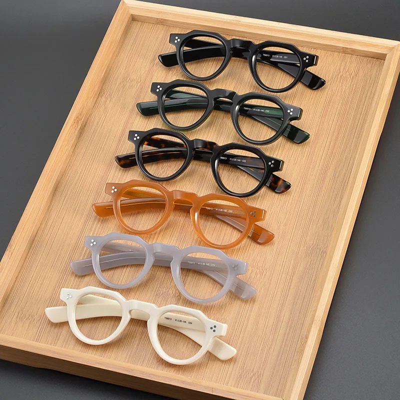 White Black Eyeglasses Frame Male Women Vintage Round Reading Glasses Men Anti Blue Light Thick Spectacles for Prescription