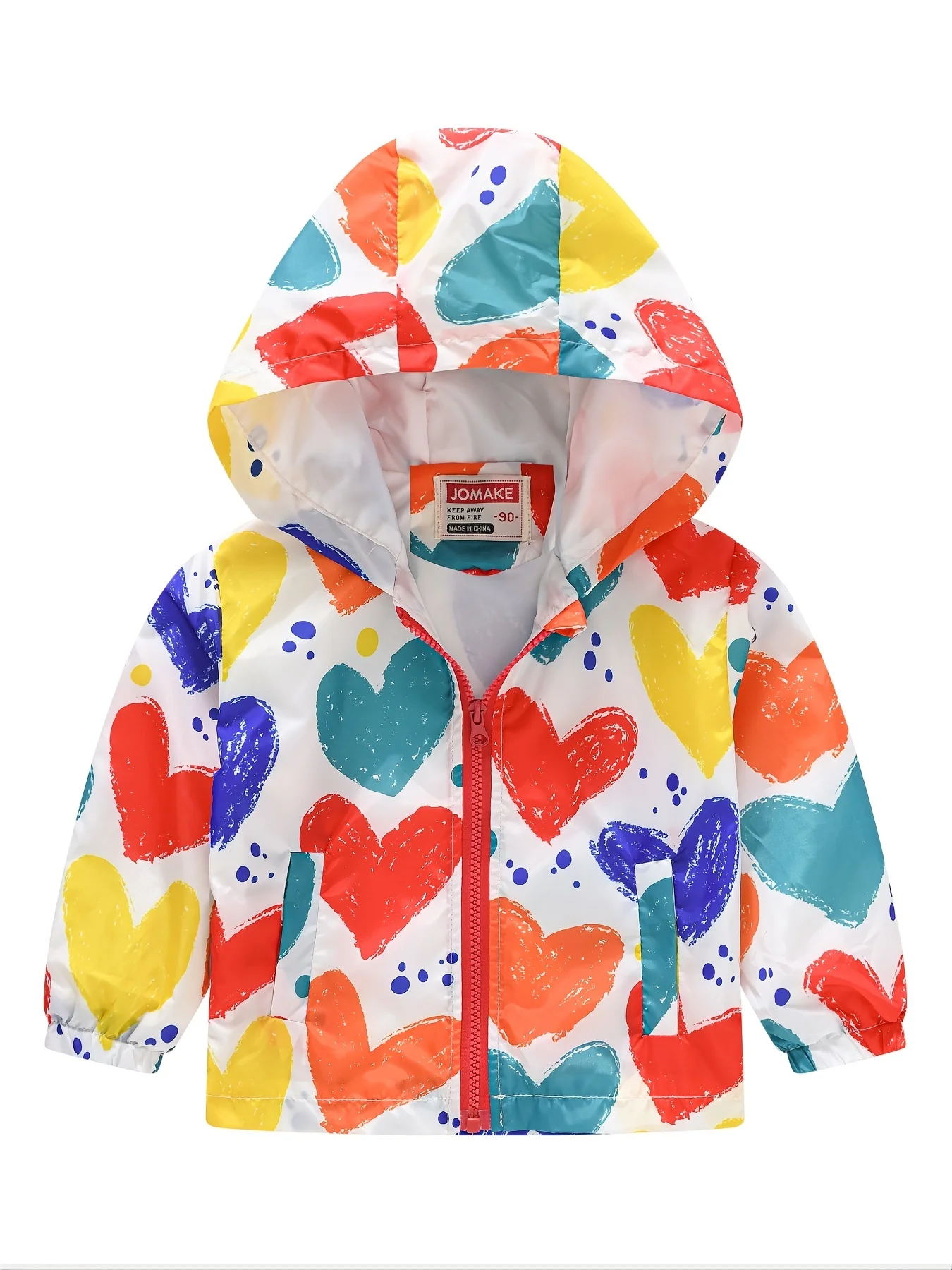 Children's Hooded Jacket Thin Coat Cartoon Print Zip Up Outerwear For Boys And Girls Kids Clothes